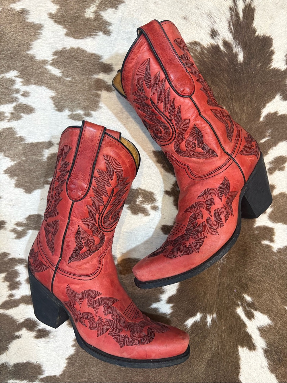 Red Corral Leather Western Cowgirl Boots size 8